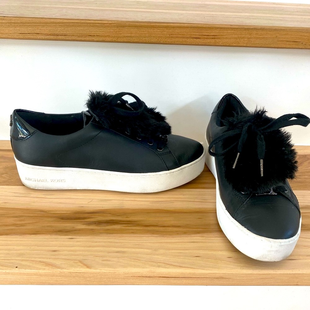 Michael Kors Mindy Faux Fur and Leather Sneaker